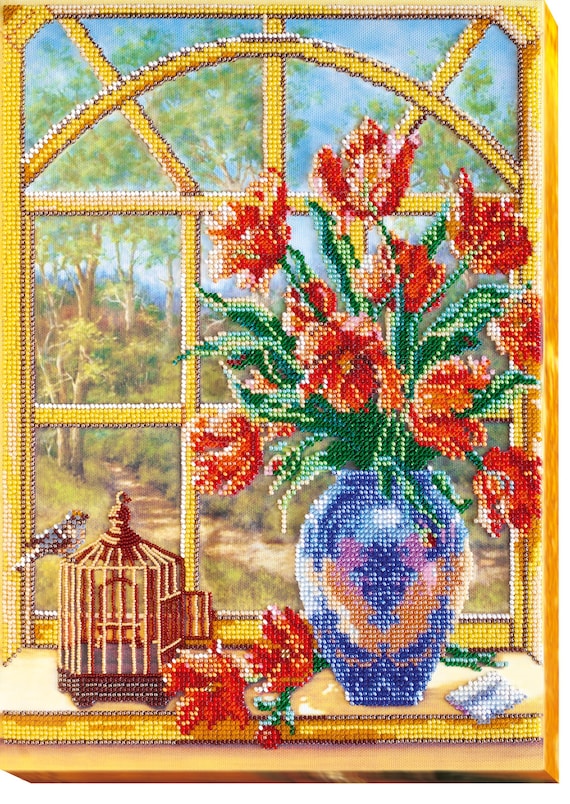DIY Bead Embroidery Kit on Art Canvas keys to the Spring, Craft Kit, Beading  Pattern, Home Decor, A07 Abris Art -  Norway