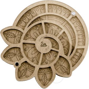 Vassoio portaoggetti per perline in legno con coperchio "Leaflets" / Contenitore per perline / Scatola per perline / Strumenti per perline