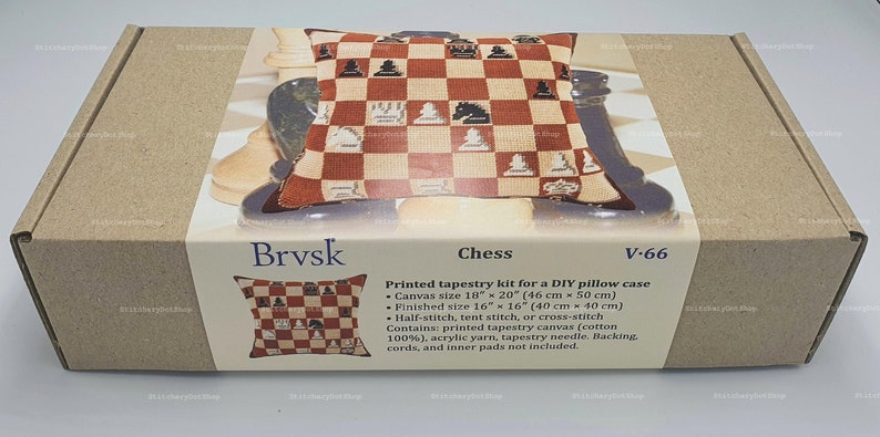 DIY Needlepoint Pillow Kit chess Tapestry Cushion - Etsy