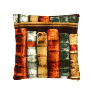 DIY Cross Stitch Cushion Kit &quot;Books&quot; | Needlepoint Pillow Kit | Embroidery kit | Home decor