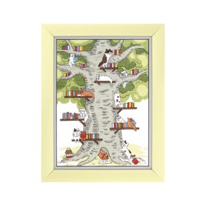 DIY Counted Cross Stitch Kit &quot;Library in the forest&quot;, Embroidery kit, Home decor