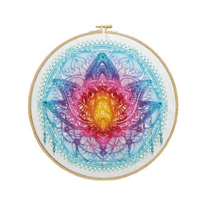 DIY Bead embroidery kit on art canvas &quot;Flower of the East&quot; Beadwork kit, Abris Art A21, diy needlework craft kit