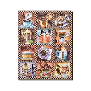 DIY Perlenstickerei Kit auf Art Canvas ""Coffee Map"" | Unikate Perlenarbeit Kit für Home Dekor | B03 Abris Art, Handarbeiten Bastelpackung