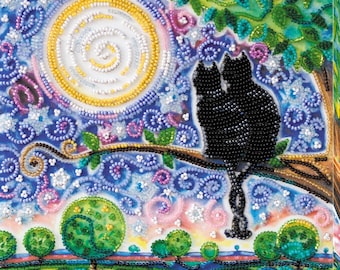 Bead Embroidery Kit "Together forever" | DIY Beadwork Kit for Adults on Printed Canvas, Preciosa Beads