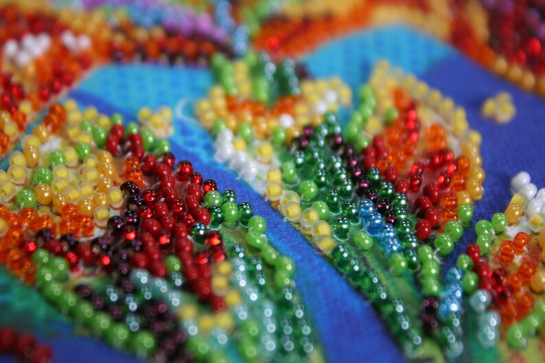 Bead DIY Embroidery Kit Multicolored iris Size 15x15 cm
