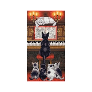 DIY Counted Cross Stitch Kit "Music lesson", Embroidery kit, DIY Craft Kit, Home decor