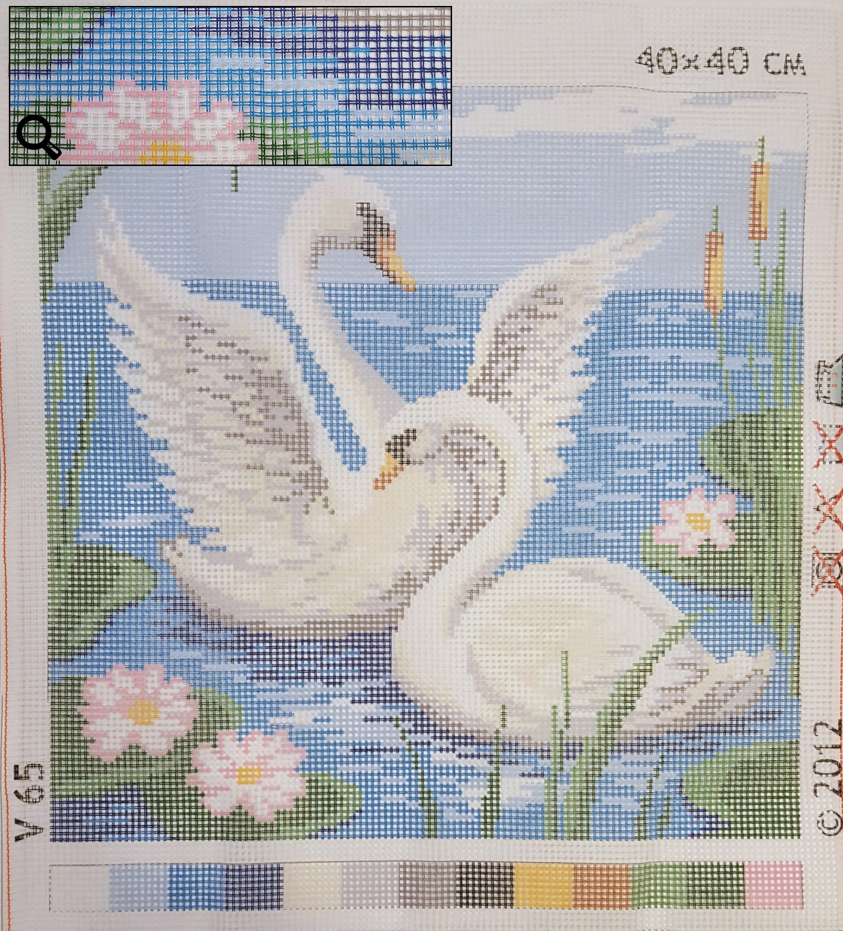 DIY Needlepoint Pillow Kit Swans Tapestry cushion Etsy