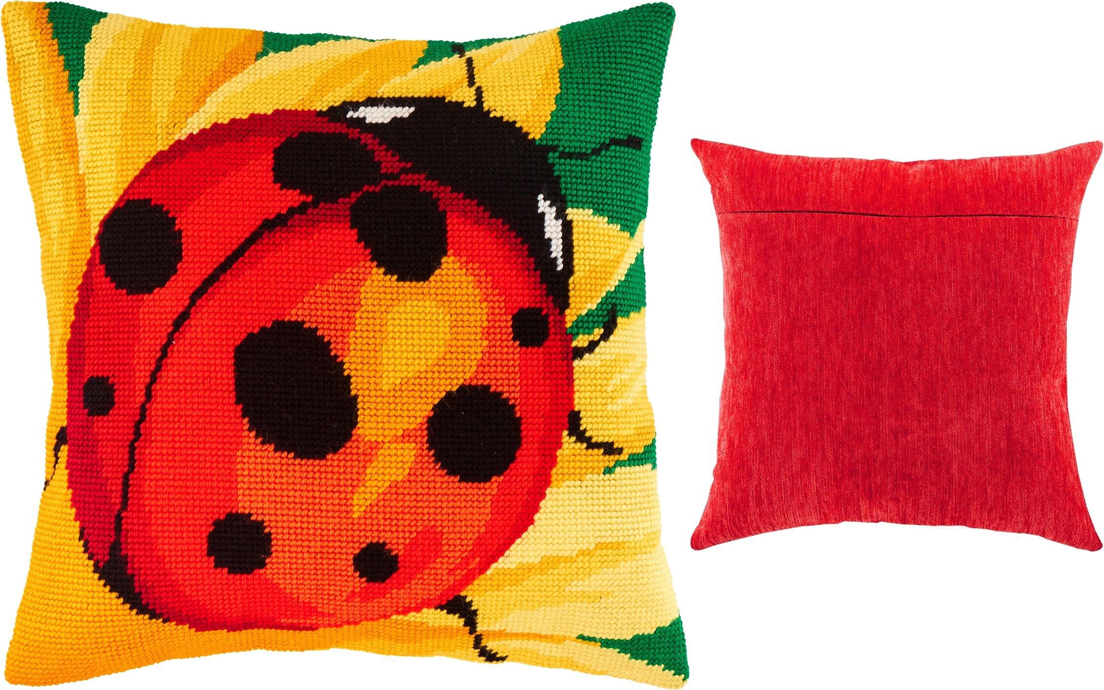 DIY Needlepoint Pillow Kit Ladybug Tapestry Etsy