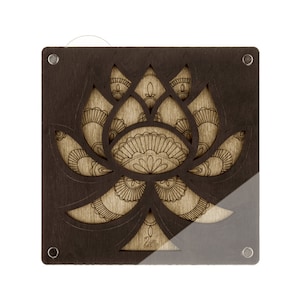 Vassoio portaoggetti per perline in legno con coperchio "Fiore" / Contenitore per perline / Scatola per perline / Strumenti per perline