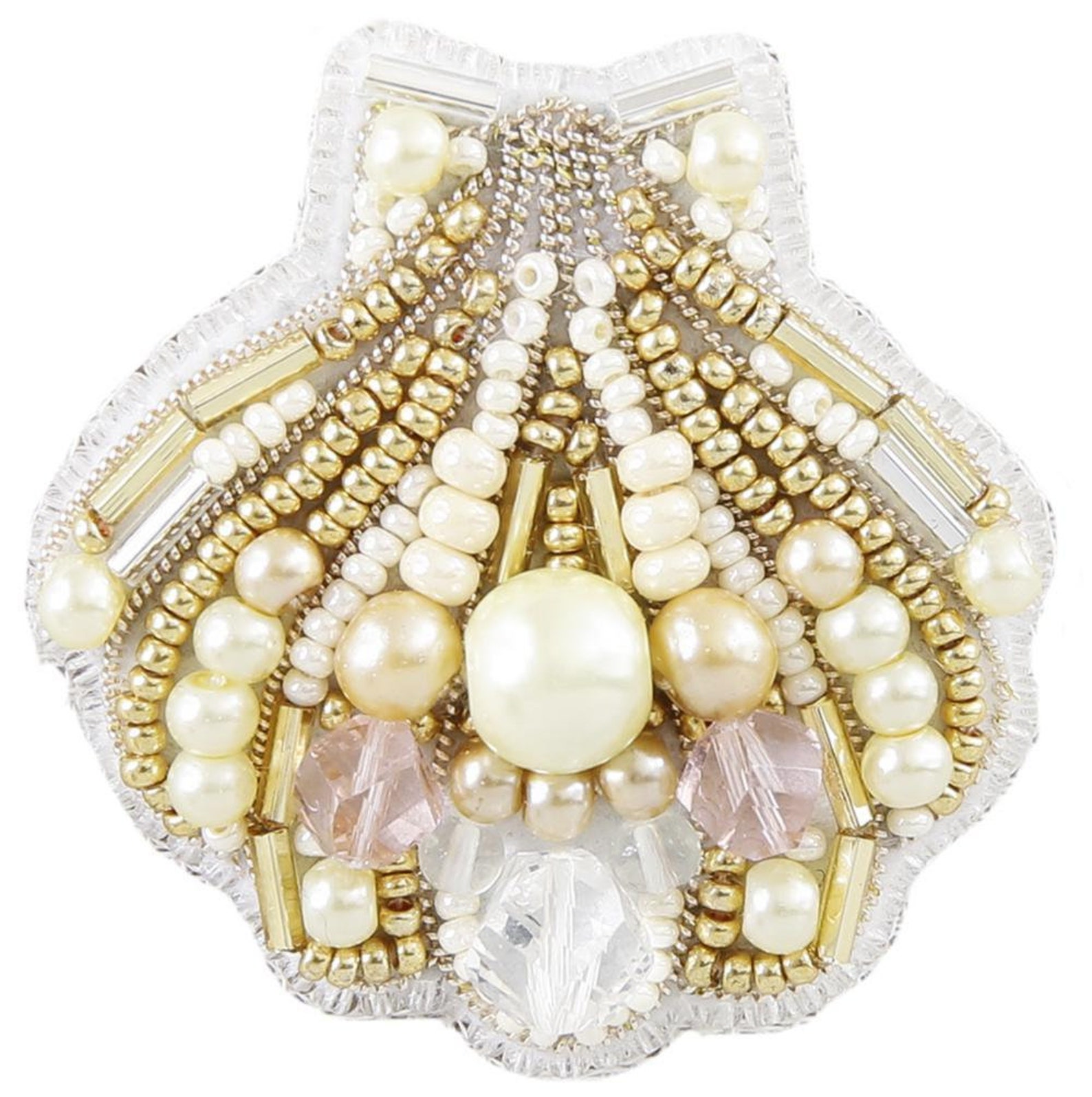 Beadwork Kit for Creating Brooch "shell", DIY Jewelry Making Kit ...