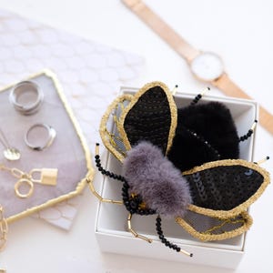 DIY Jewelry making kit &quot;Velvet story&quot;, Seed beaded brooch, Bead Embroidery Kit A07