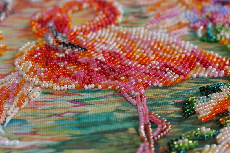 DIY Bead Embroidery Kit on art canvas Awe of the Etsy