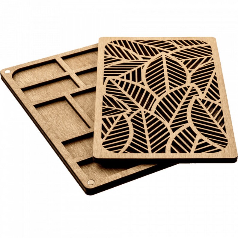 Wood Bead Organizer Tray With Wooden Lid Seed Bead Storage Etsy