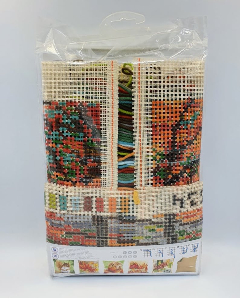 Cross Stitch Cushion Kit AUTUMN LANDSCAPE size 16x16 40x40 cm Embroidery kit DIY Needlepoint Kit Vervaco