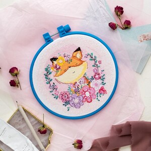Kit punto croce fai da te "Sogni di primavera" con telaio, Kit ricamo, Decorazione per la casa, Abris Art A03