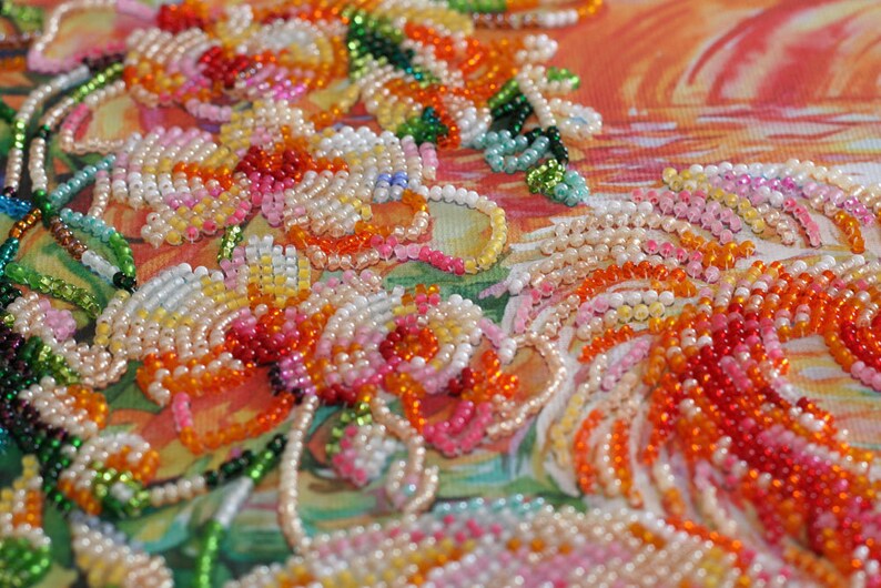 DIY Bead Embroidery Kit on art canvas Awe of the | Etsy
