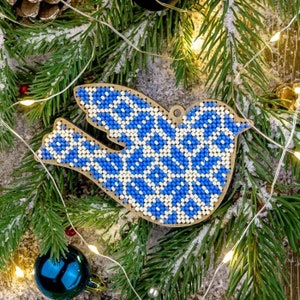 DIY Christmas tree toy kit &quot;Blue bird&quot; | Christmas tree decor | Christmas gift | Beaded ornament
