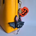 Bead Embroidery Charm Kit on Faux Leather «Halloween Night» DIY Keychain or Bag Pendant, Bead Embroidery Talisman Kit product logo