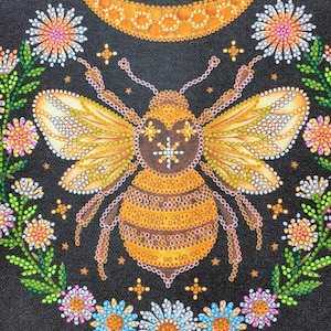 DIY Bead Embroidery Kit on art canvas Honey dream, Craft kit, Beading pattern, Home decor, A07 Abris Art image 3