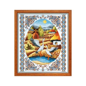 DIY Counted Cross Stitch Kit &quot;On water meadows&quot;, Embroidery kit, Home decor