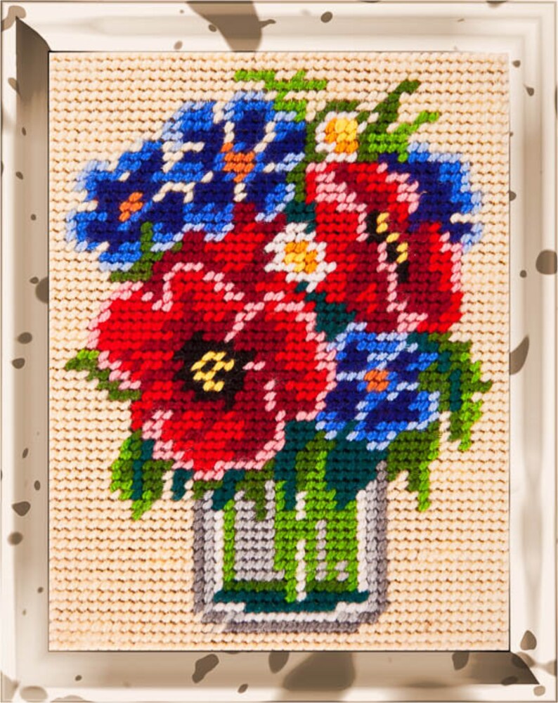 DIY Needlepoint Kit Tapestry Kit Half Cross Stitch Kit Etsy