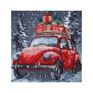 DIY Bead Embroidery Kit &quot;Holiday Delivery&quot; | Abris Art Beading Pattern Kit for Adults A35 | Handmade Home Decor on Art Canvas | Craft Kit |