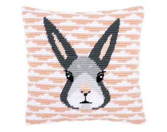 DIY Angled Clamping Stitch Cushion Kit "Yvonne", Needlepoint Kit, Tapestry Cushion Kit, Embroidery kit 16"x16" / 40x40 cm