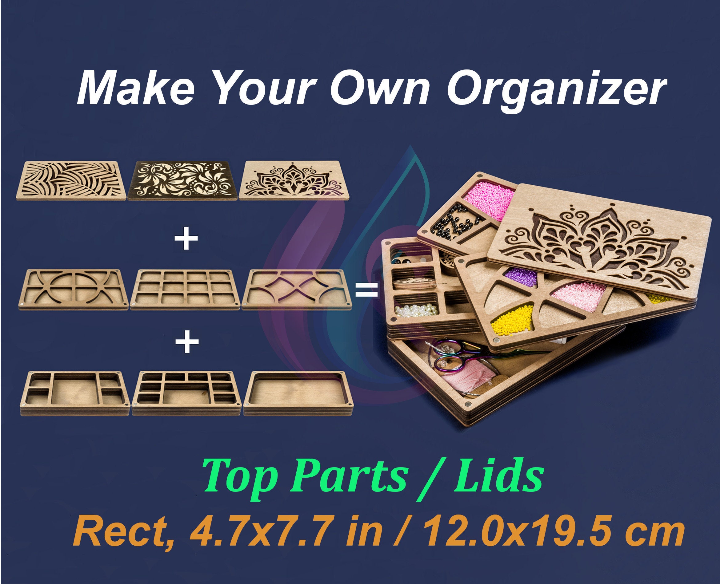 Bead Organizer With 48 Trays/colors ,beads Container, Craft Organizer Box  for Jewelry Making Exclusive Design by Cdesigns by Chris 