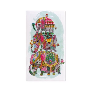 DIY Bead Embroidery Kit on Art Canvas "Three elephants for happiness" | Unique Beadwork Kit for Home Décor | B05 Abris Art, Needlework Craft