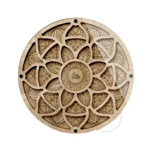 Vassoio portaoggetti per perline in legno con coperchio "The Sun" / Contenitore per perline / Scatola per perline / Strumenti per perline