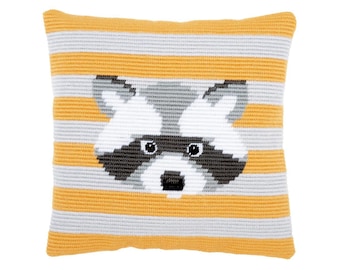DIY Angled Clamping Stitch Cushion Kit "Walter", Needlepoint Kit, Tapestry Cushion Kit, Embroidery kit 16"x16" / 40x40 cm
