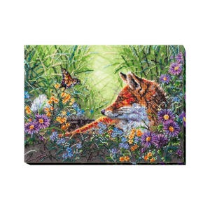 DIY Bead Embroidery Kit, Beadwork Craft Kit for Adults, Art Canvas Wall Decor, Needlework Gift – "In grass"