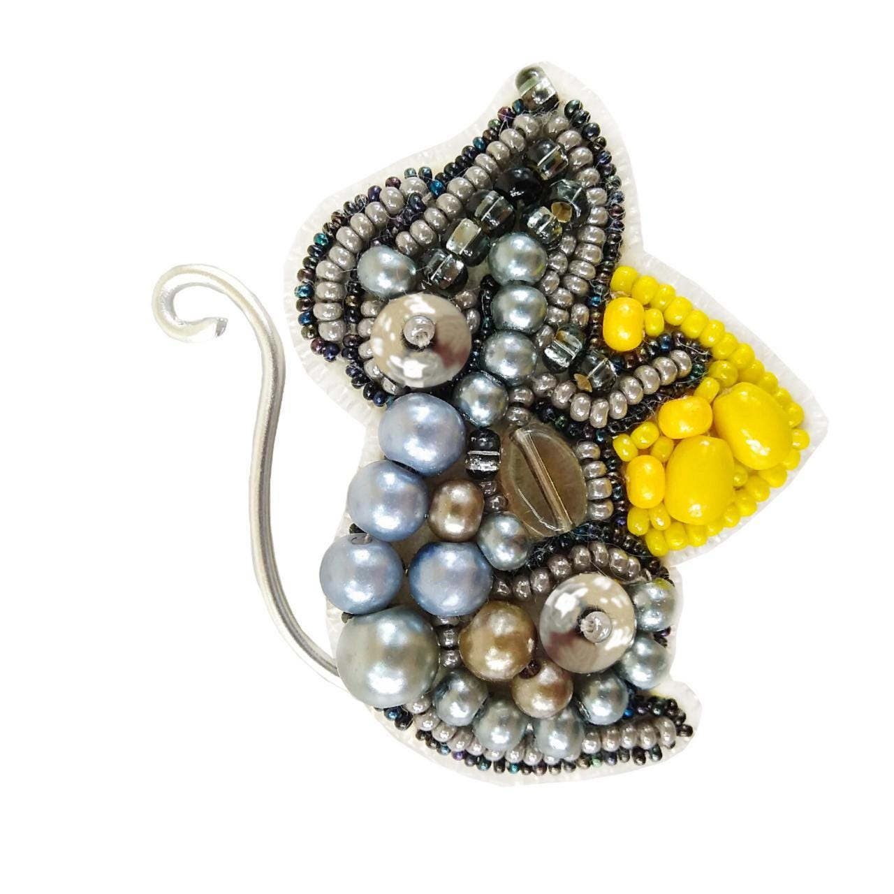 Beadwork Kit for Creating Brooch "mouse", DIY Jewelry Making Kit ...