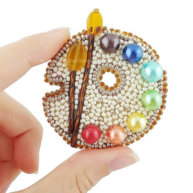 Beadwork Kit for Creating Brooch "palette", DIY Jewelry Making Kit ...