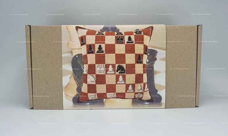 DIY Needlepoint Pillow Kit chess Tapestry Cushion - Etsy