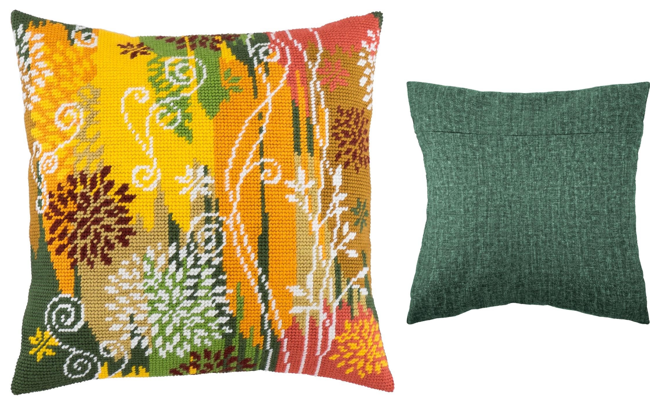 DIY Needlepoint Pillow Kit Autumn Tapestry Etsy