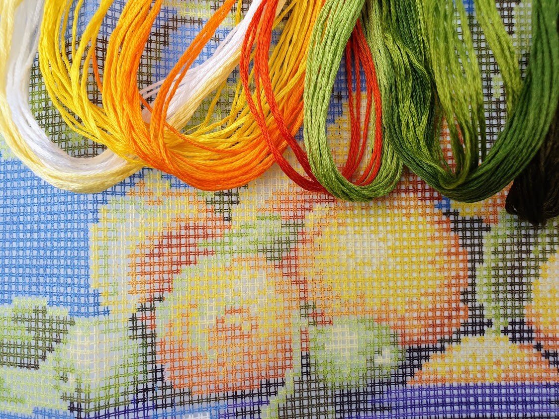 DIY Needlepoint Kit Cross Stitch Kit lemons in a Etsy
