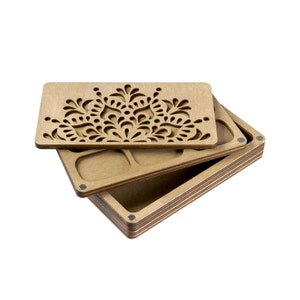 Multilayer bead organizer, Wood bead organizer tray with lid, Seed bead storage container case