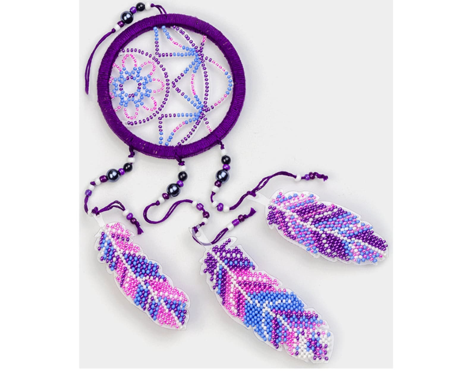DIY beaded Dream catcher Bead Embroidery Kit Handmade Etsy