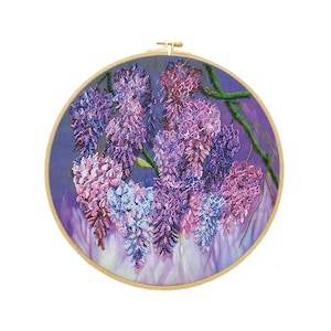 DIY Bead embroidery kit on art canvas &quot;Wisteria&quot; Beadwork kit, Abris Art A02, diy needlework craft kit