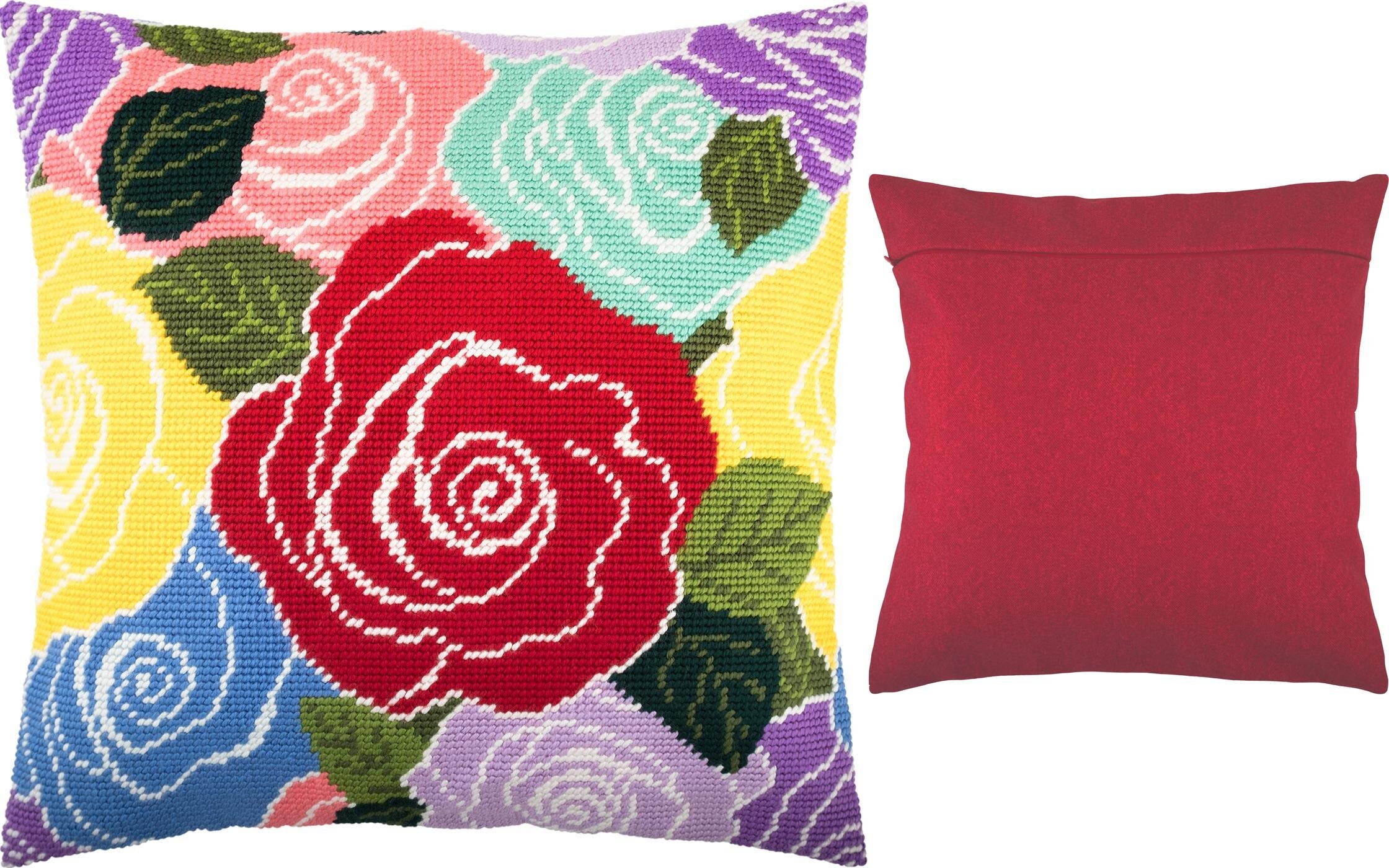 DIY Needlepoint Pillow Kit Roses Kit de cojín Etsy