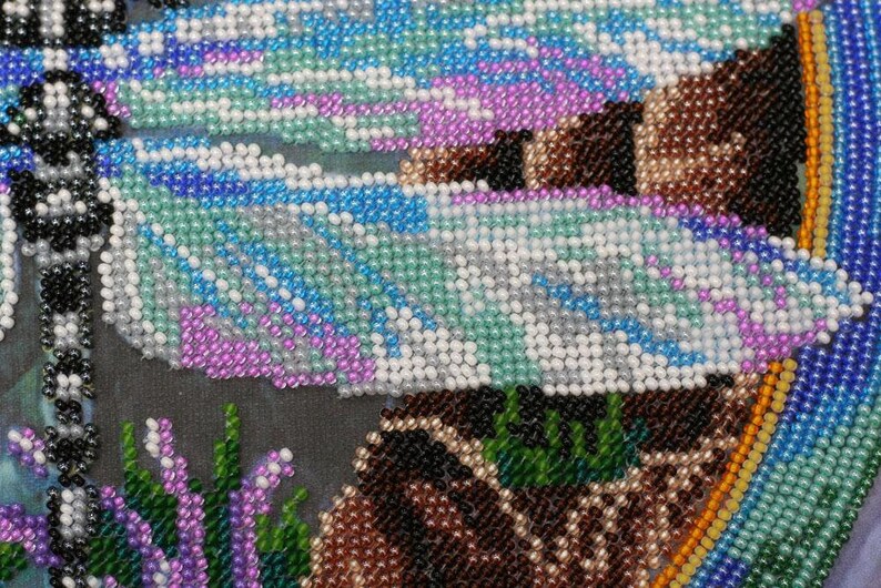 DIY Bead Embroidery Kit on Art Canvas summer Water Etsy