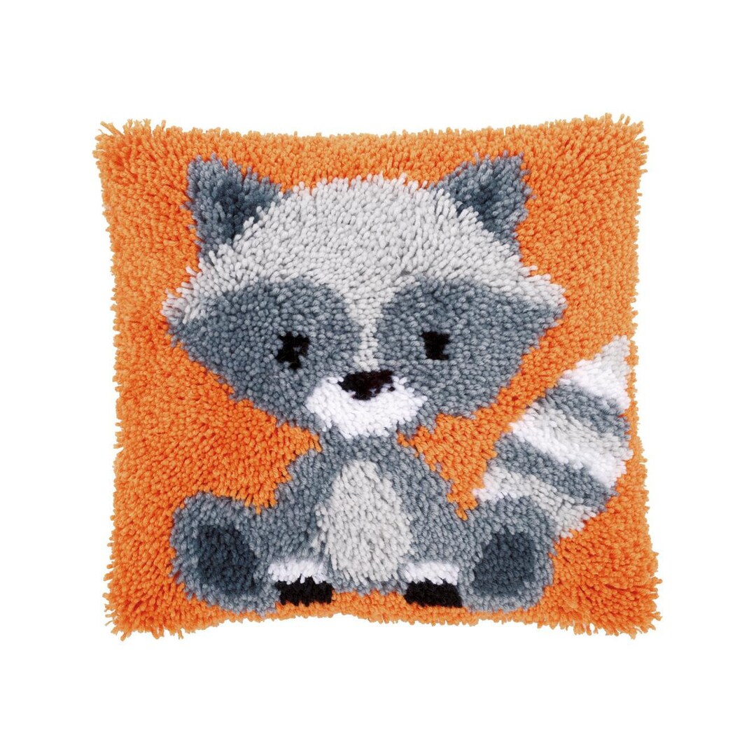 DIY Latch Hook Cushion Kit raccoon Embroidery Etsy