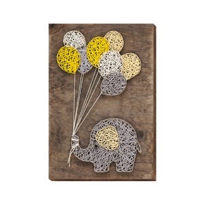 String Art Creative DIY-kit "Olifant" 21,0 x 30,0 cm, wanddecoratie, Abris Art A06