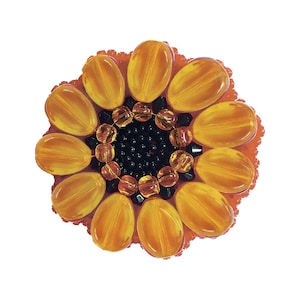 Beadwork kit for creating brooch &quot;Gerbera&quot;, DIY Jewelry making kit, Brooch Pin kit, Seed beaded brooch, Bead Embroidery Kit