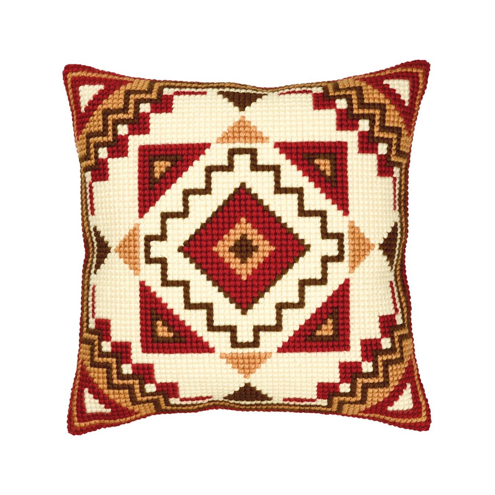 DIY Needlepoint Pillow Kit Geometrical Cross Etsy