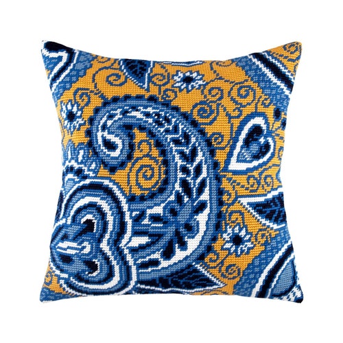 DIY Needlepoint Pillow Kit floral Twirls Tapestry Etsy