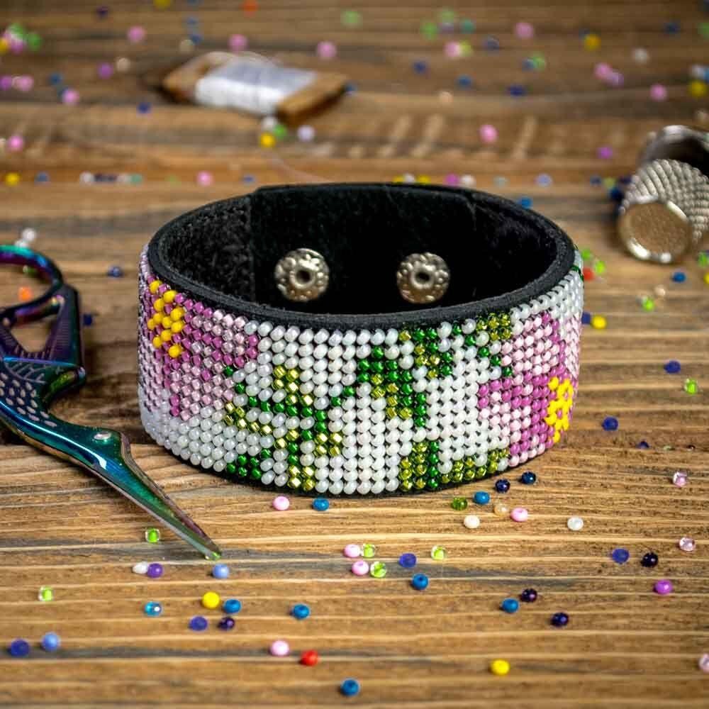 Kit De Broderie Perles – Bracelet En Cuir Artificiel – DIY Wonderland