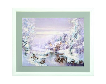 DIY Beadwork Kit "Winter mill"  12.2"x15.4", Bead Embroidery Kit, DIY Craft Kit