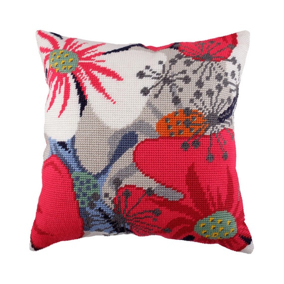 Needlepoint//Tapestry Pillow Cover DIY Kit /"Tropical Sunset/"